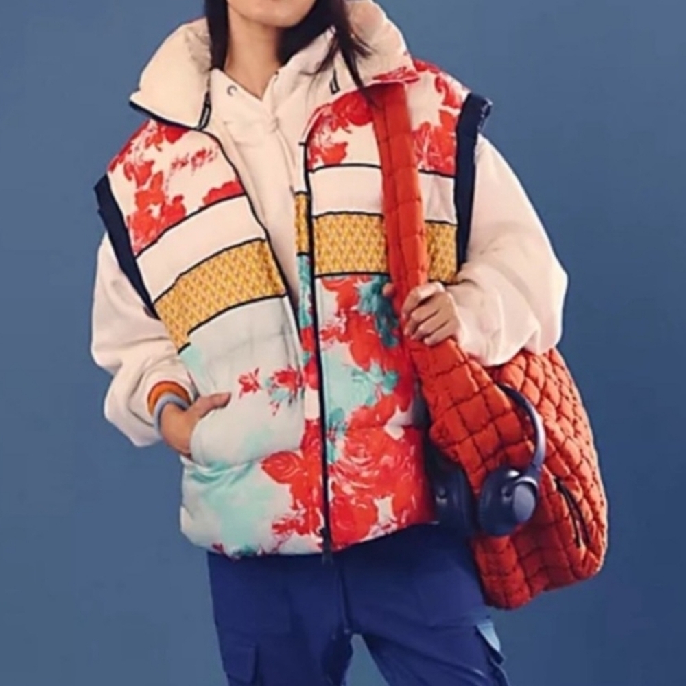 FP Movement by Free People Floral Vest - Red, Yellow, Blue